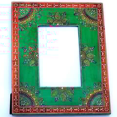 Painted and embossed photo frame "Green glory" pf23