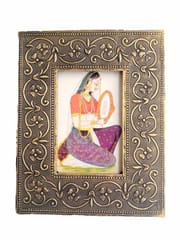 Brass and wood photo frame "Mughal Garden" pf18