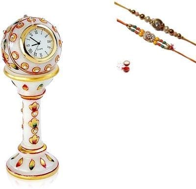 Hamper Marble Clock Design Rakhi Set (Muliticolor, Pack of 5)