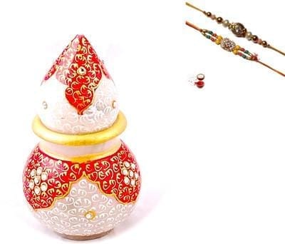 Hamper Marble Kalash Design Rakhi Set (Muliticolor, Pack of 5)