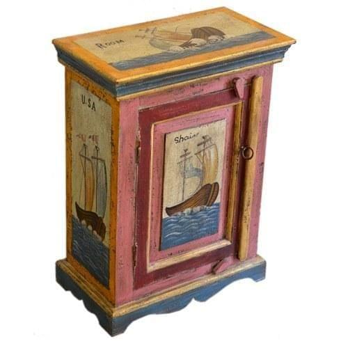 Distress finish trunk with maritime painting