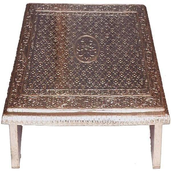 Kandrai Work Wooden Low Table "Silver Shimmer"