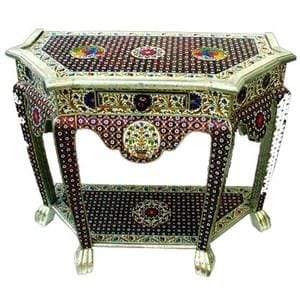 Meenakari Teak Wood Console " Royal Touch"