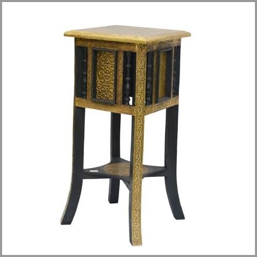 Brass And Sheesham Wood Pillar "Royal Accents"