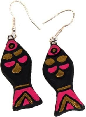 Terracotta Ceramic Dangle Earring (fer001)