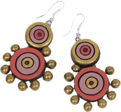 Terracotta Ceramic Dangle Earring (ger007)