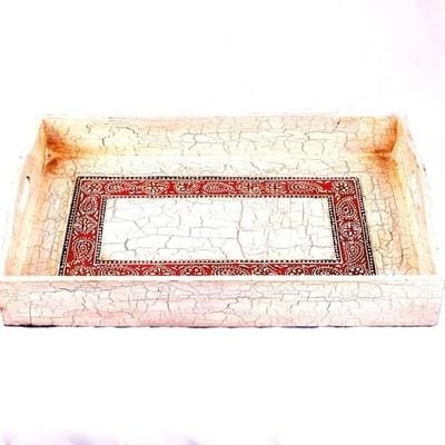 Royal Hammered Wood Tray (Gold)