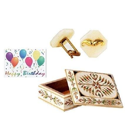birthday gift : Camelbone gift box with handmade bone cufflinks