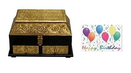 birthday gift: Handcrafted Jewelery box, birthday card