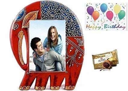 Birthday gift: Personalised photo frame, birthday card, Nestle' Aplino chocolate pack