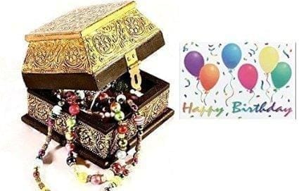 birthday gift: Handcrafted Jewelery box, birthday card