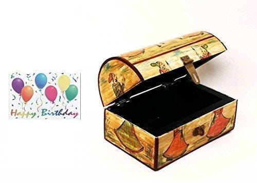 birthday gift :Bonepainted jewelry box birthday card