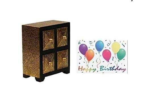 birthday gift: Handcrafted Jewelery box, birthday card