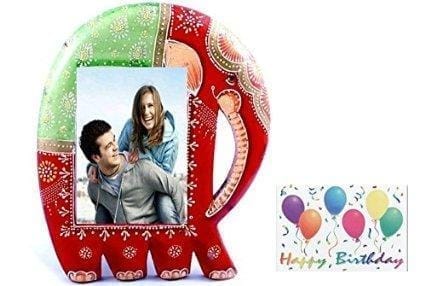 Birthday gift: Personalised photo frame, birthday card