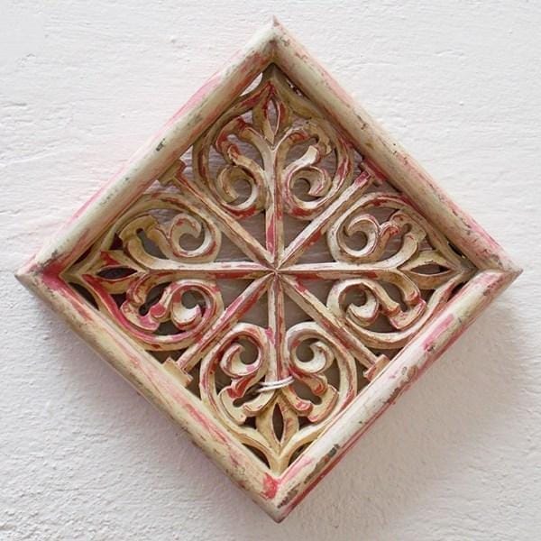 Distress finish carved wall art