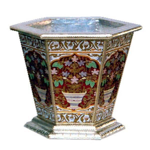 Meenakari wooden planter "Garden"