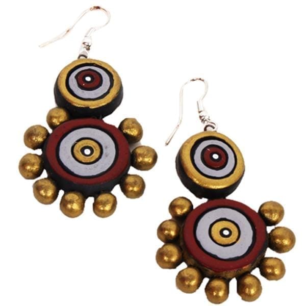 Terracotta Ceramic Dangle Earring (ger009)