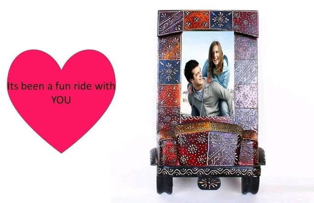 Anniversary gift Personalised photo frame, greeting card"Its been a fun ride with YOU"