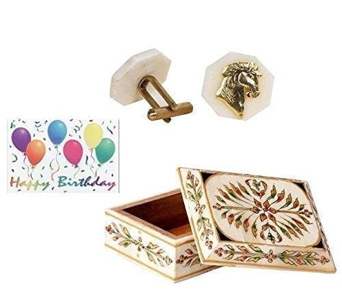 birthday gift : Camelbone gift box with handmade bone cufflinks