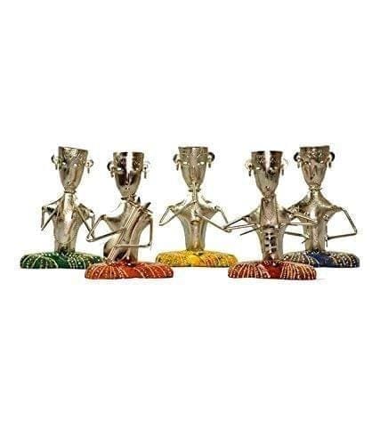 Wooden & Metallic sitting musicians (set of 5, each is 4X1X4 inches)  mcc011a