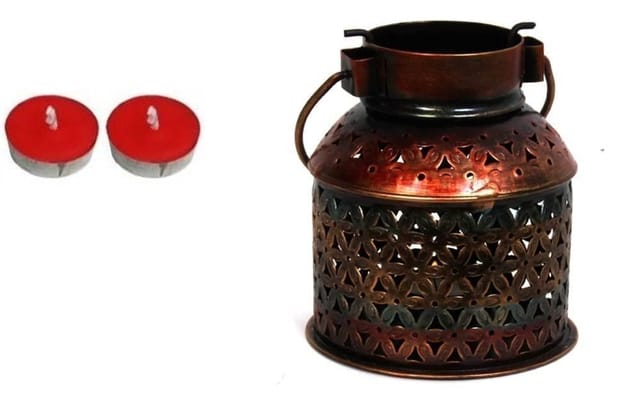 Diwali gift Hamper: Iron Candle Holder, Diya Set of  2 dh5e