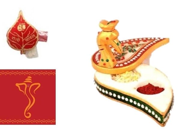 Diwali gift Hamper: Marble Chopra, roli Chawal, Greeting Card dh2c