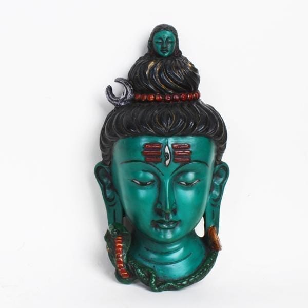 Lord Mahadev Showpiece - 14 cm (Polyresin, Green)