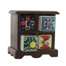 Colorful Ceramic Wooden Jewelery Vanity Drawers bp4drawer