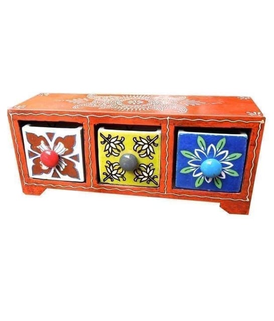 Colorful Ceramic Wooden Jewelery Vanity Drawers bp3bdrawer