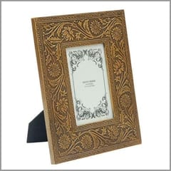 Brass and wood photo frame "Flowers" pf49
