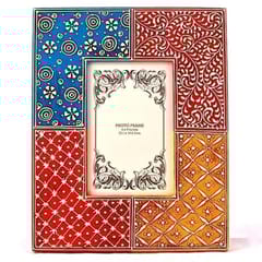 Painted & embossed wooden photo frame "Colors" pf48