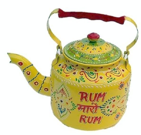 Handpainted Decorative Kettle (Yellow) pdkt08