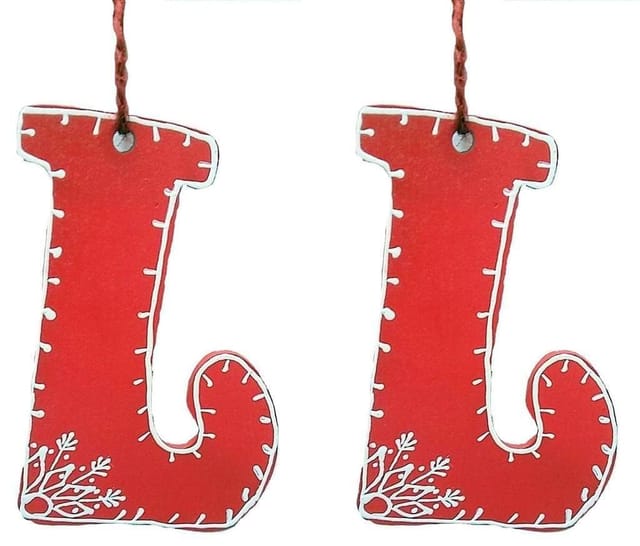 Wooden Christmas decoration, Set of 2, 4 inches (chred17)