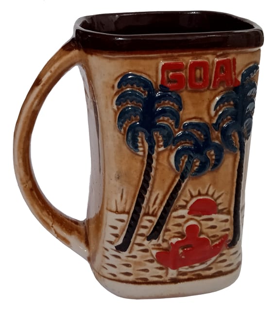 Goa Beach Ceramic Coffee Mug, Indian souvenir from Goa (10052)