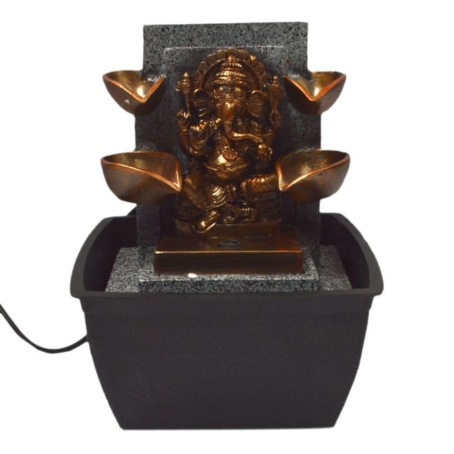 Ganpati Water fountain with multi colored LED Light for home d?cor, Compact, Light weight, portable for table tops (10287)