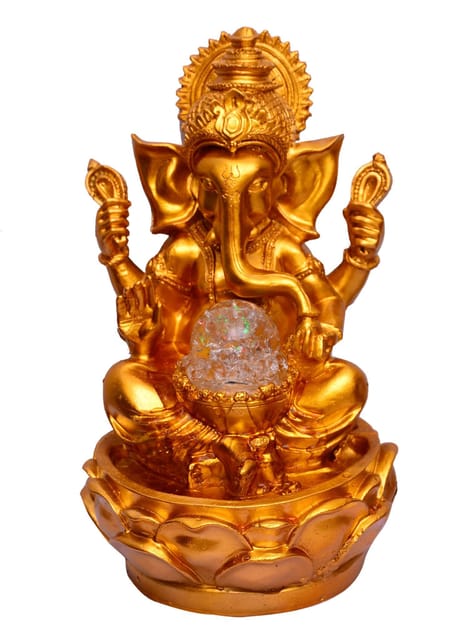 Ganpati Water fountain with multi colored LED Light for home d?or, Compact, Light weight, portable for table tops (10461)