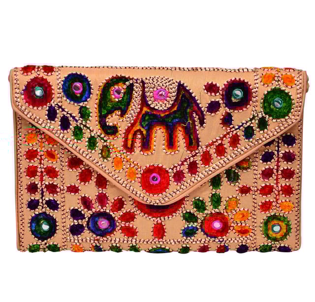Rich Indian Handwork with Elephant Motifs Cotton Handbags (10606)