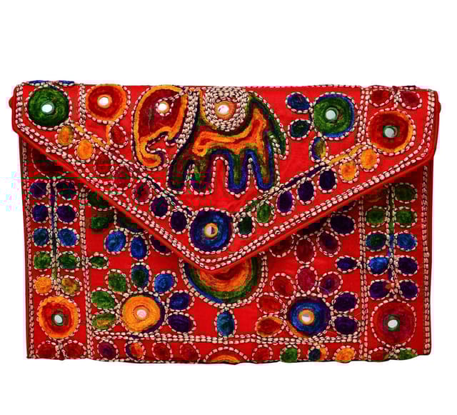 Rich Indian Handwork with Elephant Motifs Cotton Handbags (10605)