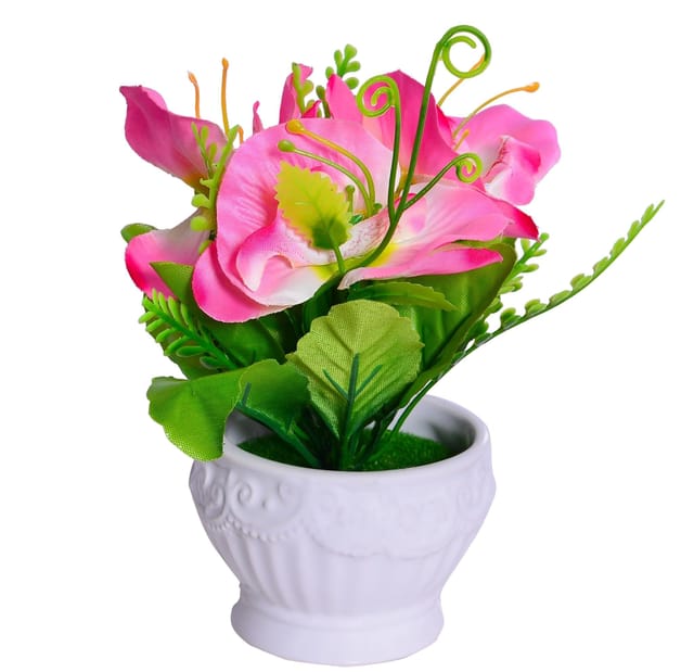 Flower Vase with Artificial Flowers for Table Top (10654)