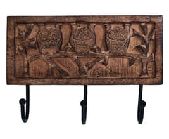 Wooden Wall Hanger Hooks for Hanging Clothes Keys 'Night Forest' (10795)
