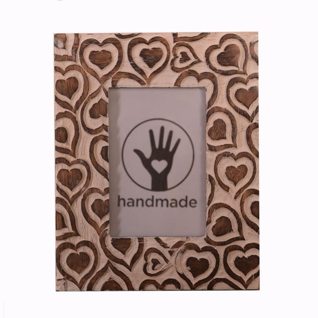 Wooden Photo Frame 'Bouquet Of Hearts' - Memorable Gift For Loved Ones (11012)