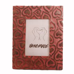 Wooden Photo Frame 'Red Hearts' - Memorable Gift For Loved Ones (11011)