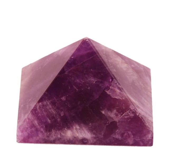 Amethyst Gem Stone Pyramid: Hand Polished Authentic Natural Healing Rock For Vaastu Feng Shui Positive Energy (10975)