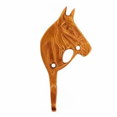 Brass Wall Hook Hanger For Keys, Clothes 'Wild Horse'; Vintage Design Wall Decor (11123)