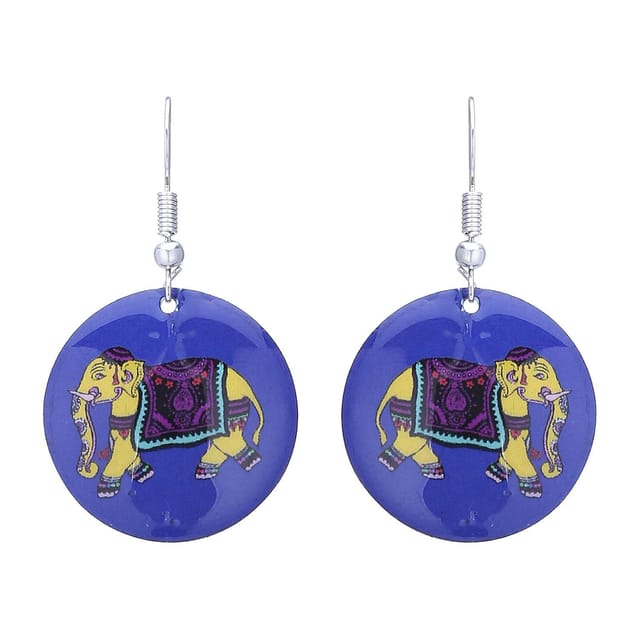 Earrings 'Mighty Elephant: Light Weight Funky Ear Rings Designed By Master Craftsmen (30122)