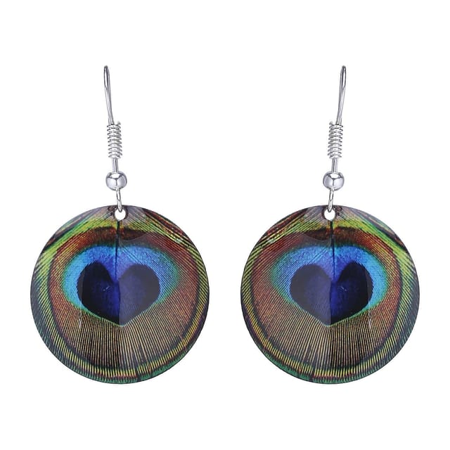Earrings 'Peacocok Dance': Light Weight Funky Ear Rings Designed By Master Craftsmen (30119)