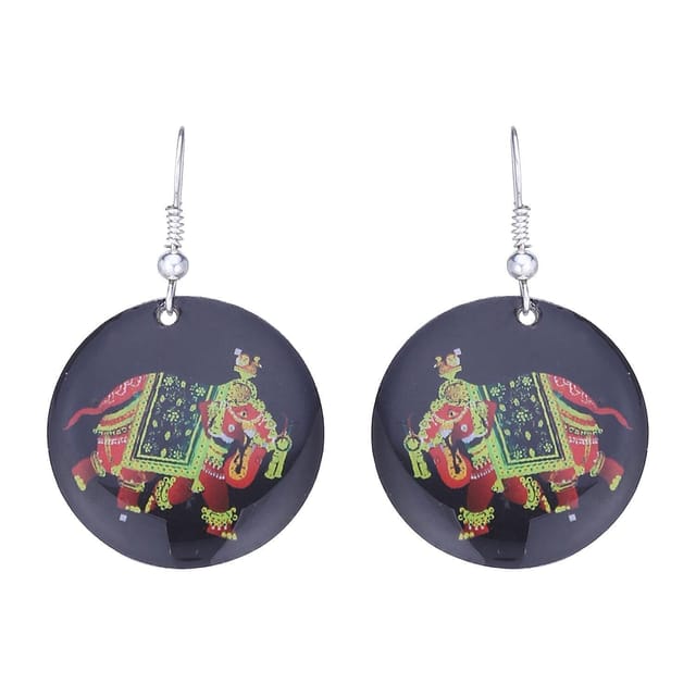 Earrings 'Elegant Elephant': Light Weight Funky Ear Rings Designed By Master Craftsmen (30121)