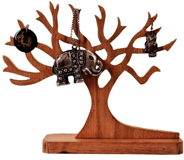 Wooden Jewellery Stand Earring Chain Tree Jewelry Organizer Tray (11196)