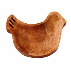 Wooden Serving Tray / Platter 'Sparrow On My Table': Small Plate For Snacks, Cookies, Fruits Or Aftermints (11291)
