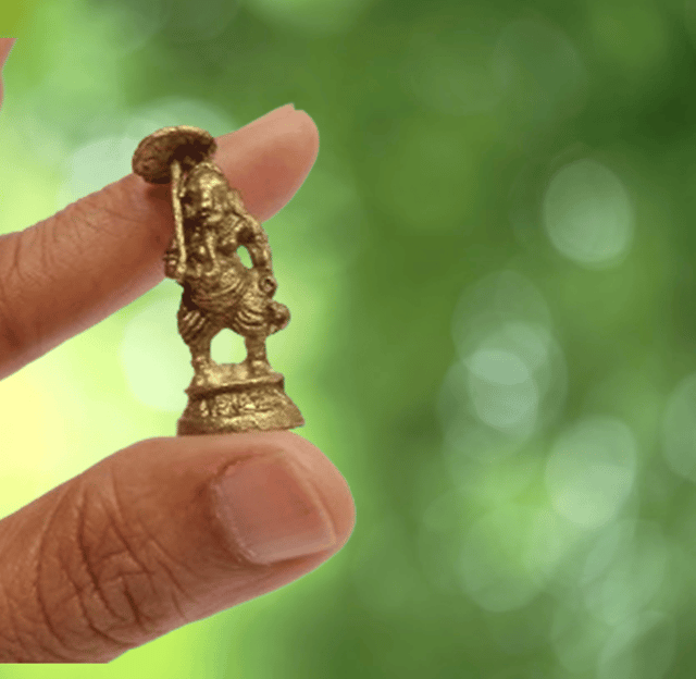 Rare Miniature Statue Chhatra Ganesha Under Canopy, Unique Collectible Gift (11401)